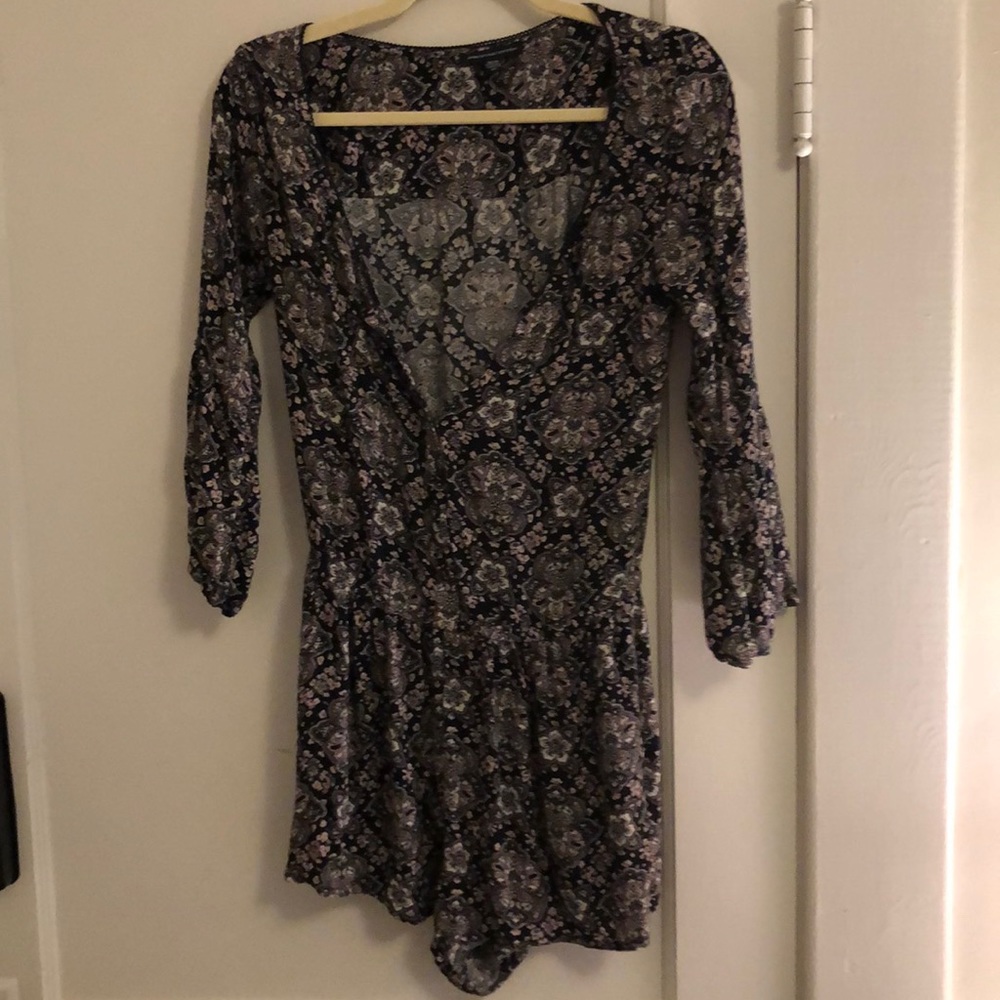 Floral American Eagle Romper